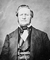 Detail from a stereoview of Brigham Young, 1850s